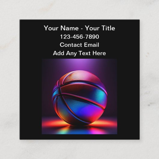 Glossy Cool Basketbal Thema Visitekaartjes (Voorkant)