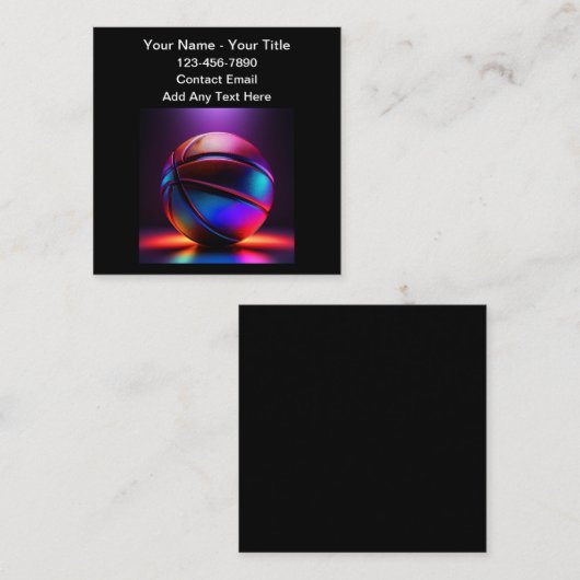 Glossy Cool Basketbal Thema Visitekaartjes (Voorkant / Achterkant)