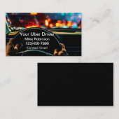Glossy Cool Uber Car Service Driver Visitekaartjes (Voorkant / Achterkant)