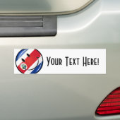 Glossy Costa Ricaanse vlag Bumpersticker (Op auto)