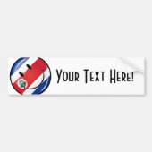 Glossy Costa Ricaanse vlag Bumpersticker (Voorkant)