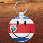 Glossy Costa Ricaanse vlag Sleutelhanger (Voorkant)