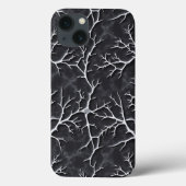 Glossy Dark Gray iPhone Case Branch Relief (Achterkant)