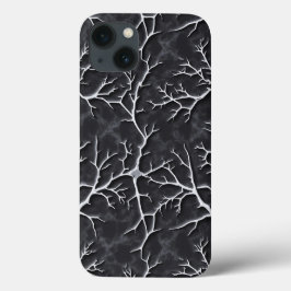 Glossy Dark Gray iPhone Case Branch Relief