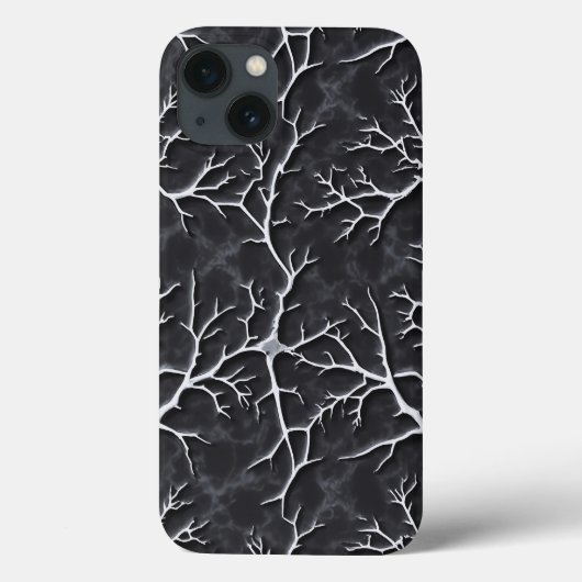 Glossy Dark Gray iPhone Case Branch Relief (Achterkant)