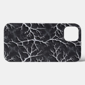 Glossy Dark Gray iPhone Case Branch Relief (Achterkant (horizontaal))