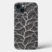 Glossy Dark Gray iPhone Case Branch Texture (Achterkant)
