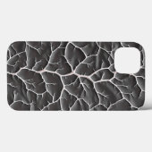 Glossy Dark Gray iPhone Case Branch Texture (Achterkant (horizontaal))