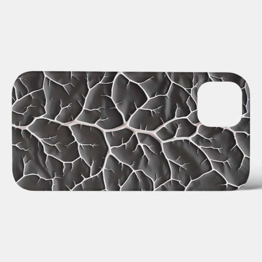 Glossy Dark Gray iPhone Case Branch Texture (Achterkant (horizontaal))
