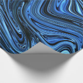 Glossy Deep Blue Marble Cadeaupapier (Hoek)