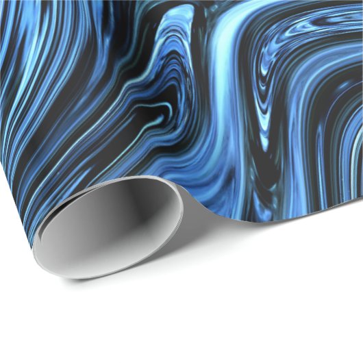 Glossy Deep Blue Marble Cadeaupapier (Rol Hoek)