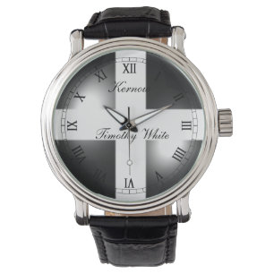 Glossy Dome Cornish Flag Horloge