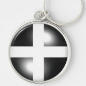 Glossy Dome Cornish Flag Sleutelhanger (Voorkant)