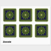 Glossy elegante fractal mandala square sticker (Vel)