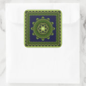 Glossy elegante fractal mandala square sticker (Tas)