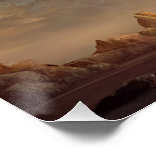 Glossy Fantasy Poster met Warrior & Dark Beast (Hoek)