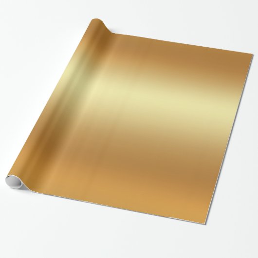 Glossy Faux Gold Elegant Modern Golden Gift Glam Cadeaupapier (Uitgerold)