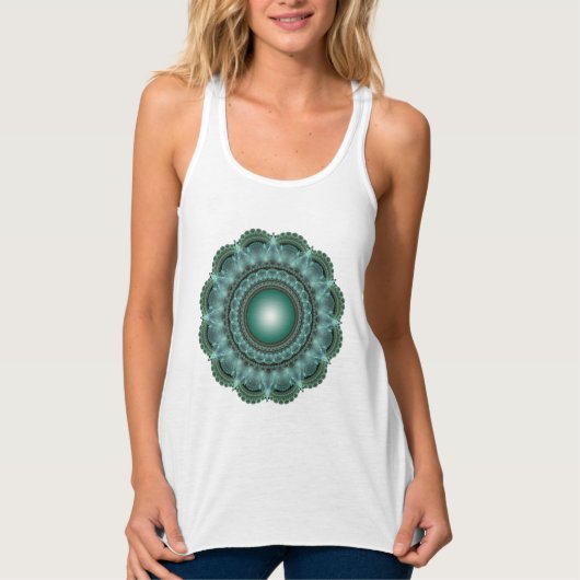 Glossy fractal mandala tanktop (Voorkant)