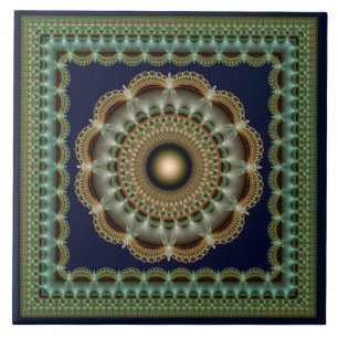 Glossy fractal ornament tegeltje