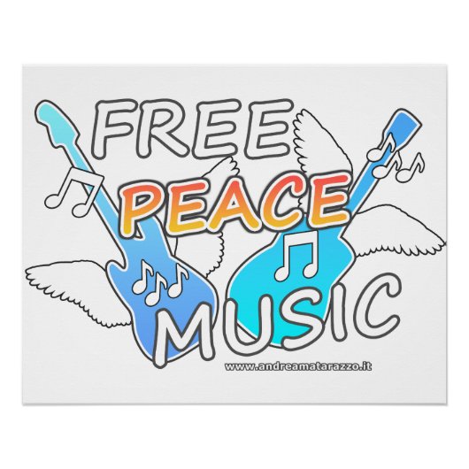 Glossy Free Peace Music Glossy Perfect Poster (Voorkant)