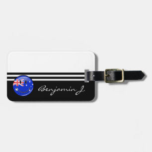 Glossy glimlachend Australische vlag Bagagelabel