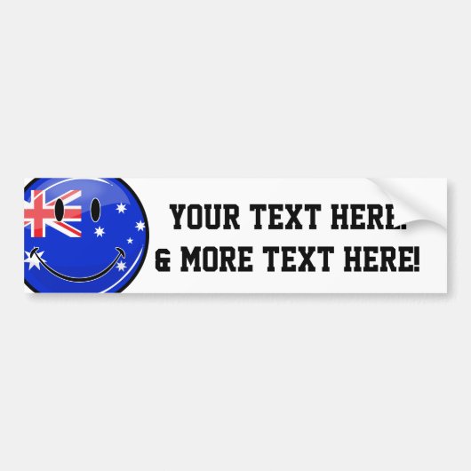 Glossy glimlachend Australische vlag Bumpersticker (Voorkant)