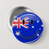Glossy glimlachend Australische vlag Ronde Button 7,6 Cm (Voorkant /achterkant)