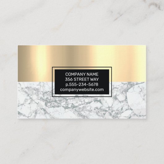 Glossy Gold Metal | Marmer Visitekaartje (Achterkant)