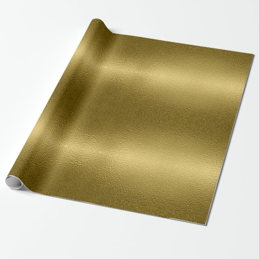Glossy Gold Metal Texture Chic Shiny Glamoureus Cadeaupapier (Uitgerold)