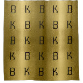 Glossy Gold Metal Texture Initialen op maat Douchegordijn (Voorkant)