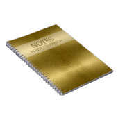 Glossy Gold Metal Texture Name Gepersonaliseerd Notitieboek (Rechterzijde)