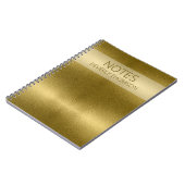 Glossy Gold Metal Texture Name Gepersonaliseerd Notitieboek (Linkerzijde)