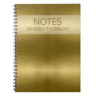 Glossy Gold Metal Texture Name Gepersonaliseerd Notitieboek