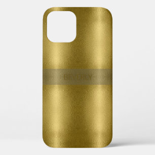 Glossy Gold Metal Texture with Name Personalized Case-Mate iPhone Case