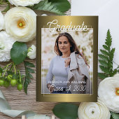 Glossy Gold Minimalist Afstuderen Aankondiging