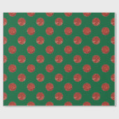 Glossy Green en Red Polka Dot Cadeaupapier (Vlak)