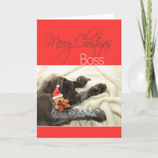 Glossy Grizzly Boss Merry Kerstmis Feestdagen Kaart (Voorkant)
