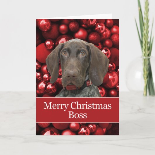 Glossy Grizzly Boss Merry Kerstmis Feestdagen Kaart (Voorkant)