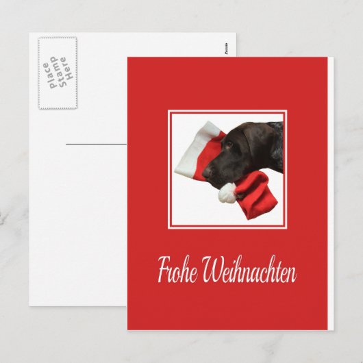 Glossy Grizzly Christmas Frohe Weihnachten Feestdagenkaart (Voorkant / Achterkant)