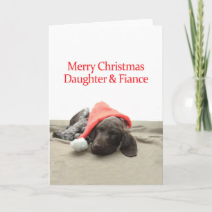 Glossy Grizzly Daughter & Fiance Merry Kerstmis Feestdagen Kaart