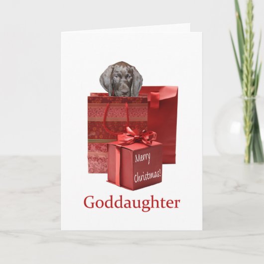 Glossy Grizzly Goddochter Merry Kerstry Feestdagen Kaart (Voorkant)