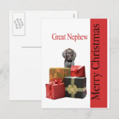 Glossy Grizzly Great Nephew Merry Kerstmis Feestdagenkaart (Voorkant / Achterkant)