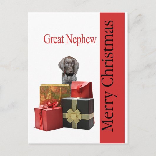 Glossy Grizzly Great Nephew Merry Kerstmis Feestdagenkaart (Voorkant)