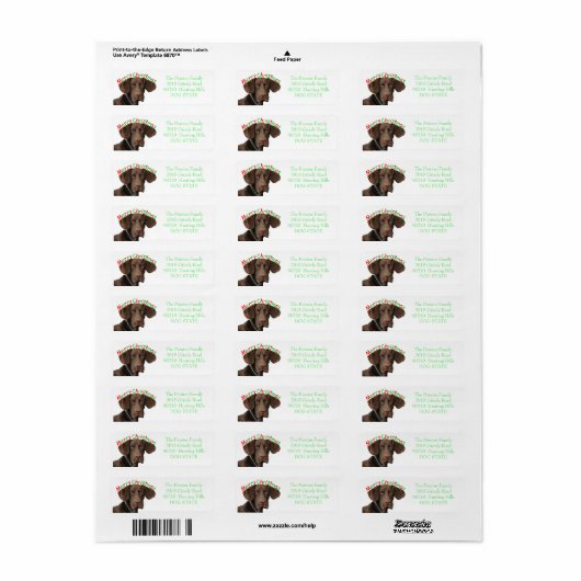Glossy Grizzly Holiday Adres Label (Full Sheet)