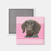 Glossy Grizzly in roze Magneet (Voorkant / Achterkant)