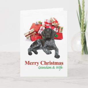 Glossy Grizzly Kleinzoon en Vrouw Vrolijk Kerstfee Feestdagen Kaart