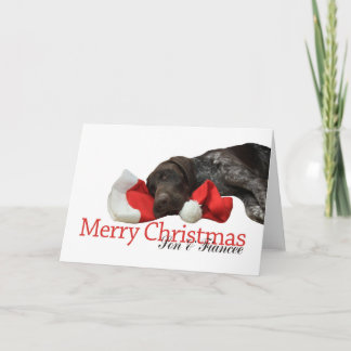Glossy Grizzly Son & Fiancee Merry Christmas Feestdagen Kaart
