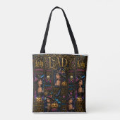 Glossy Halloween Lady Witch Collage Tote Bag (Achterkant)