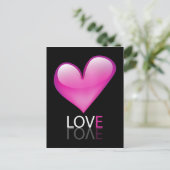 Glossy hart briefkaart (Staand voorkant)