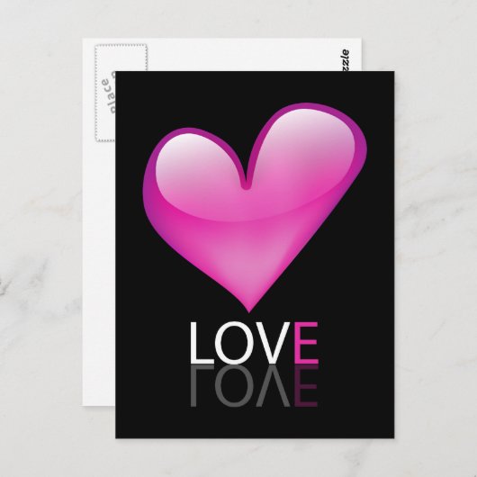 Glossy hart briefkaart (Voorkant / Achterkant)